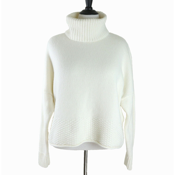 Madewell Size XL Sadler Turtleneck Sweater White Boxy Pullover #NH988 - Picture 2 of 11